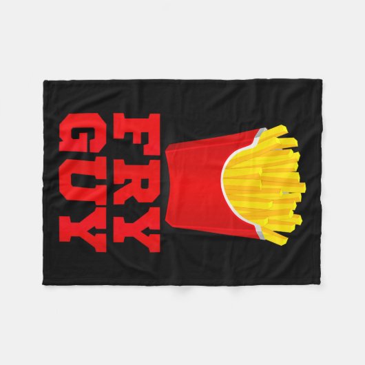 Fry Guy Fast Food Lover Fries Funny Novelty Fleece Deken (Voorkant (Horizontaal))