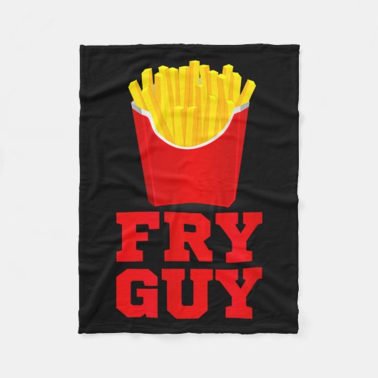 Fry Guy Fast Food Lover Fries Funny Novelty Fleece Deken (Voorkant)