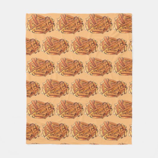 Fry Steak Fries Fried Potato Chips Foodie Fleece Deken (Voorkant)