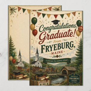 Fryeburg Maine Afstudeerkaart Feestdagenkaart