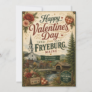 Fryeburg Maine Valentijnsdag Wenskaart Feestdagenkaart
