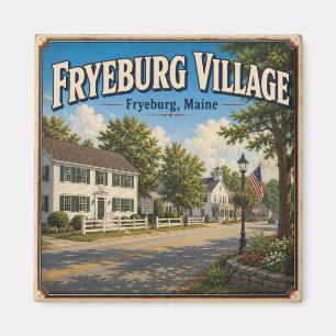 Fryeburg Village Maine Vintage Main Street Plein Magneet