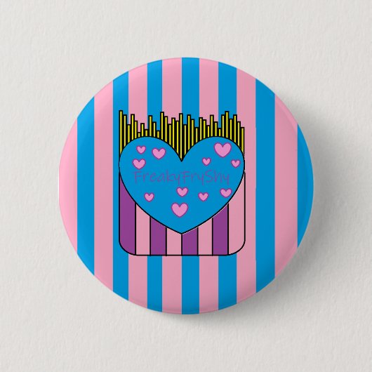 FryShy Button roze en blauw (Voorkant)