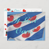 Fryslan Drapeau & Texte It Giet Oan! Carte postale (Devant / Derrière)