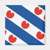 Fryslan, Friesland Friese Vlag Koelkast Magneet (Voorkant)