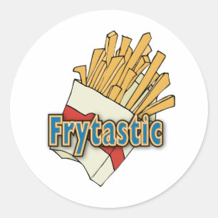 Frytastic ~ frieten Fantastisch junkfood Ronde Sticker