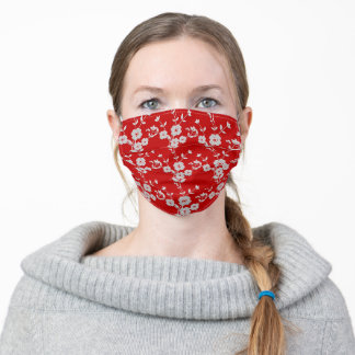 FS Floral Spray Style 1-rood en wit Stoffen Mondmasker