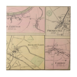 Ft Fairfield, Presque Isle, Cariou Map Tegeltje