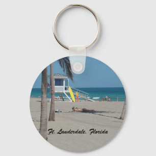 Ft Lauderdale Beach Lifeguard Standaard Sleutelhanger
