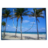 Ft Lauderdale Florida Sand Beach & Palm Trees Large Cadeauzakje (Voorkant)