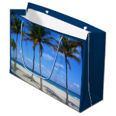 Ft Lauderdale Florida Sand Beach & Palm Trees Large Cadeauzakje (Voorkant Gekanteld)
