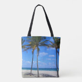 Ft Lauderdale Florida Sand Beach & Palm Trees Tote Bag (Achterkant)