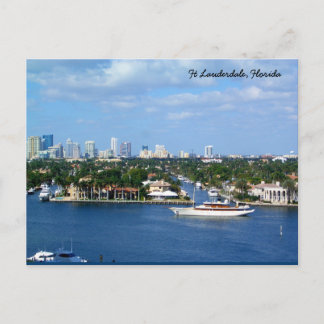 Ft Lauderdale Intrakustwaterway & Skyline Briefkaart