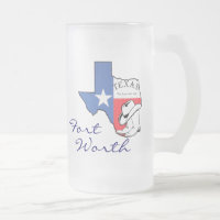 Ft Worth Texas State Map met Star, Boots, Pet Mok