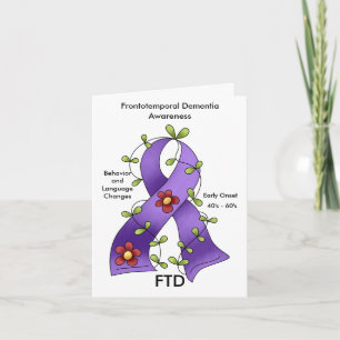 FTD Frontotemporal Dementia Paars Ribbon Notecard Kaart
