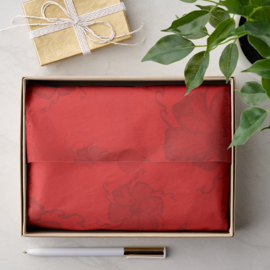 FTF Monochroom Tissuepapier in Rood (Geschenk)