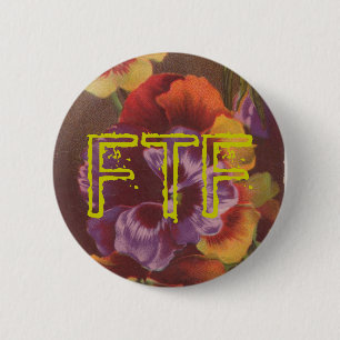 FTF Pansy Swag voor uw Geocache Ronde Button 5,7 Cm