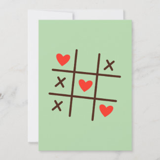 FTic Tac Toe Hearts Valentine Grelache Dankeskarte Bedankkaart