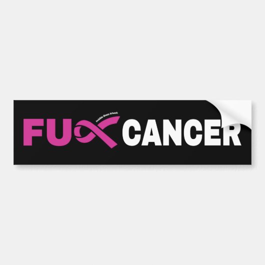 FU CANCER... Borstkanker Bumpersticker (Voorkant)