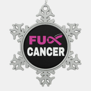 FU CANCER... Borstkanker Tin Sneeuwvlok Ornament