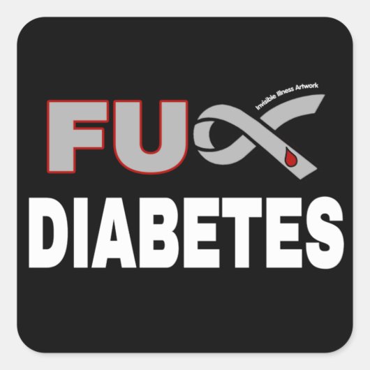 FU Diabetes Vierkante Sticker (Voorkant)