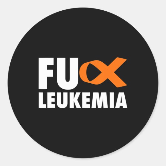 FU Leukemie Fun Leukemie Bewustheid Ronde Sticker (Voorkant)