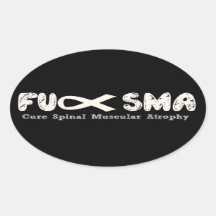 Fu SMA Awareness Ribbon Cream Ovale Sticker
