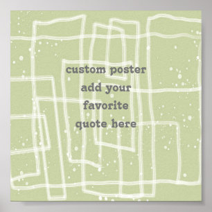 fuan en funky line art moss green voegt een citaat poster