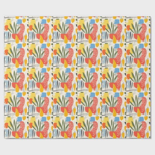 Fuavism Style Levendige kleuren Tuin Pot Cadeaupapier (Vlak)