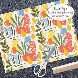 Fuavism Style Levendige kleuren Tuin Pot Tissuepapier