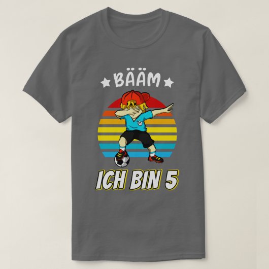 Fuball Dabbing Fuballer Junge 5 Bday T-shirt (Design voorkant)