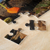 Fubby paartje dat romantisch verliefd zitten. legpuzzel (Zijkant)