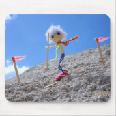 Fubby poppetje die aan het skiën is. muismat (Voorkant)