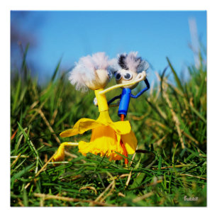 Fubby poppetjes die dansen met Narcissenjurk. Perfect Poster