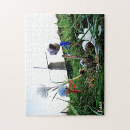 Fubby's bij een molen planten een krokus bol. legpuzzel