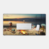 Fubby's bij kampvuur met marchmello's. bureaumat (Keyboard & Muis)