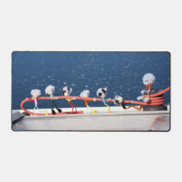 Fubby's die een lijn lieren van een Zeilboot. Bureaumat