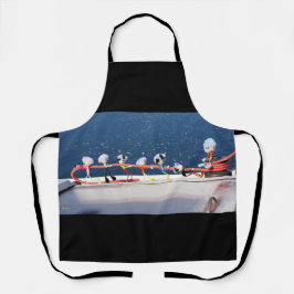 Fubby's die een lijn lieren van een Zeilboot. Schort