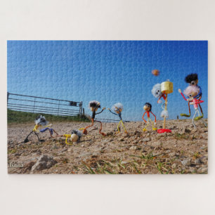 Fubby's die korfballen, winnen of verliezen. legpuzzel