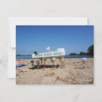 Fubby's die op het strand een pizza stelen.