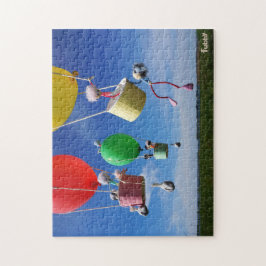 Fubby's in luchtballonnen die op avontuur gaan. legpuzzel