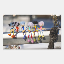 Fubby's op giek in 'Manhatten' poster. Rechthoekige Sticker