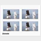 Fubby's op zee tegen plastic vervuiling. rechthoekige sticker (Vel)