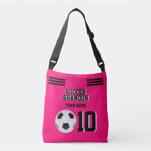 Fuchia voetbal canvas tas sport football monogram  (Voorkant)