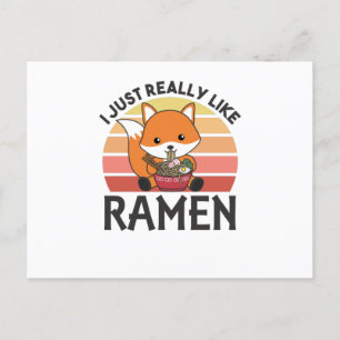 Fuchs ik hou echt van Ramen Sweet Kawaii Noodle Briefkaart