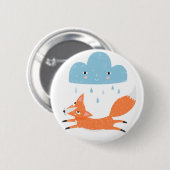 Fuchs mit Regenwolke Ronde Button 5,7 Cm (Voorkant /achterkant)