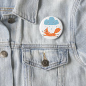 Fuchs mit Regenwolke Ronde Button 5,7 Cm (In situ)
