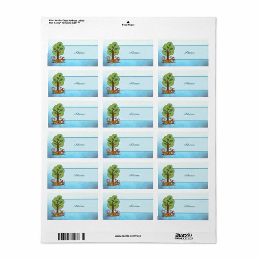 Fuchs unterm Baum Adressaufkleber Etiket (Full Sheet)