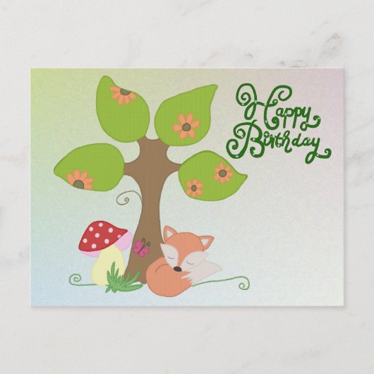 Fuchs unterm Baum Briefkaart (Voorkant)