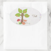 Fuchs unterm Baum Ovale Sticker (Tas)